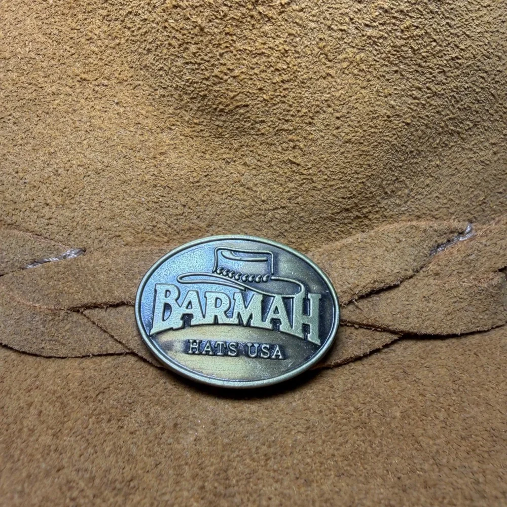 Barmah Hats USA Suede Leather Outback / Bush Hat Item #1094 - Suede Narrow Brim